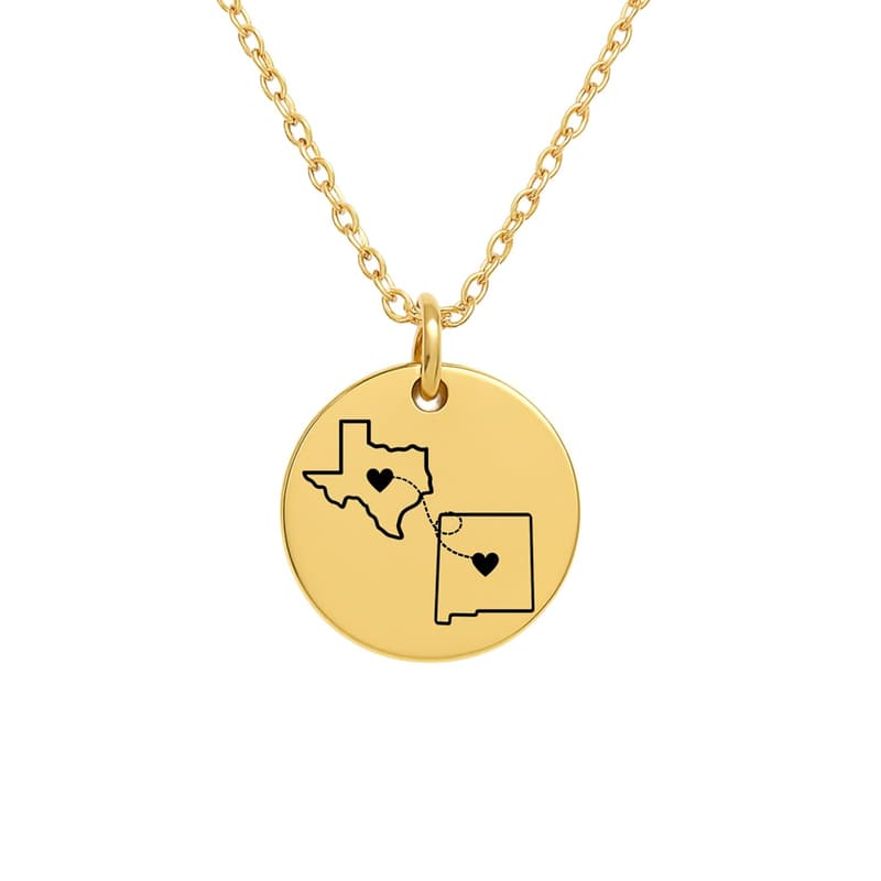 Personalized Long Distance Necklace for Valentine's Day