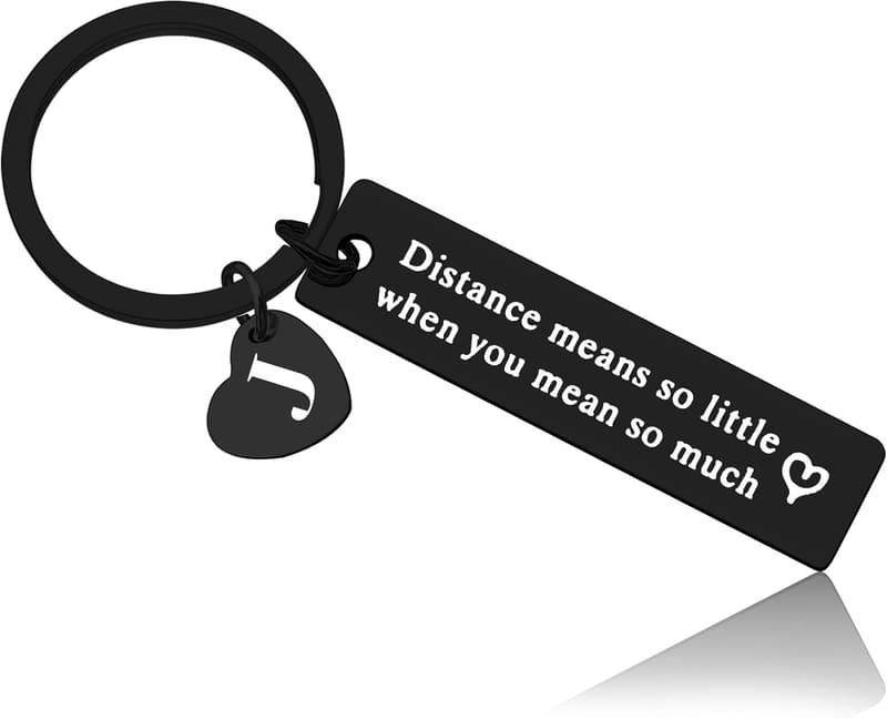 Long Distance Relationship Anniversary Keychain for Couples