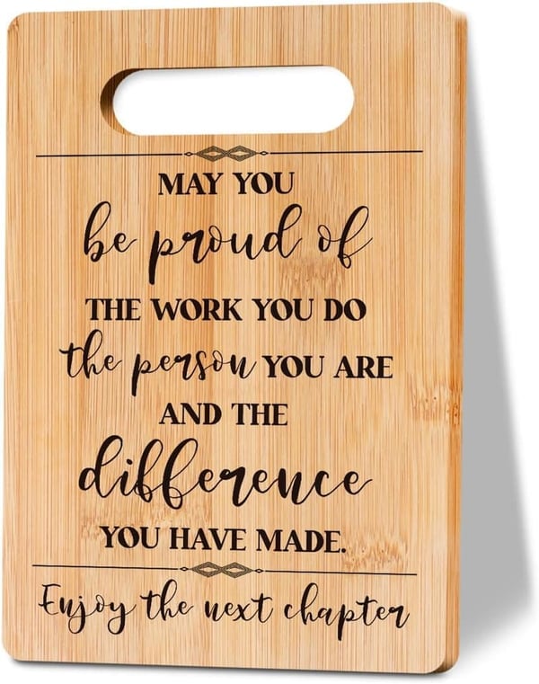 Going Away Gifts: Personalized Cutting Board for Coworkers