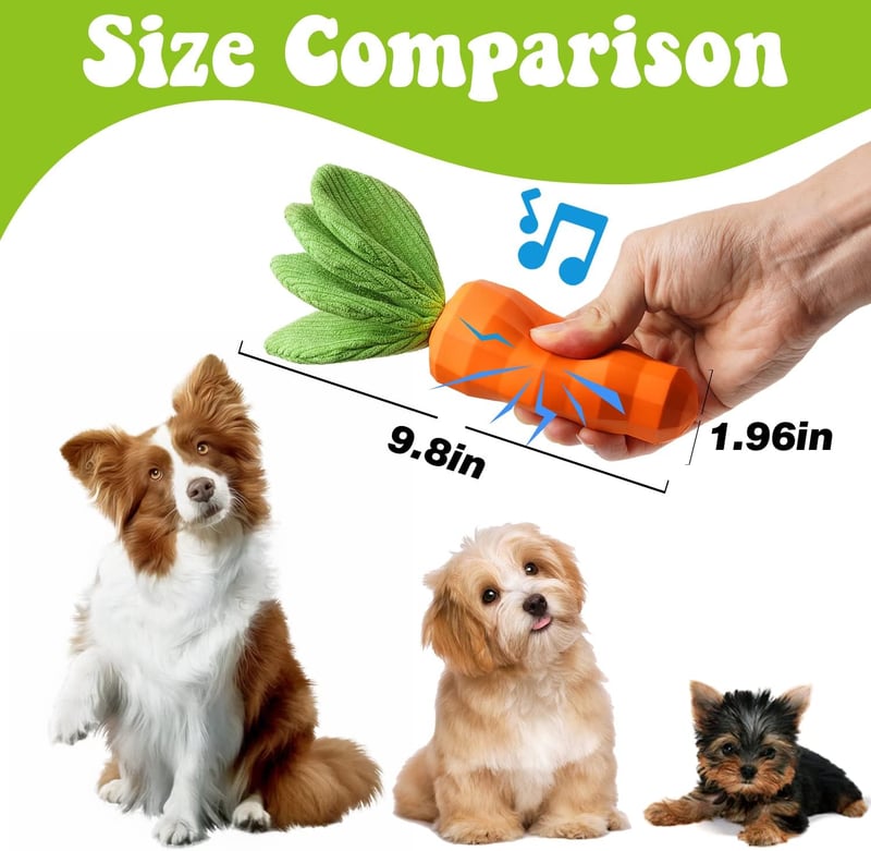 Durable Rubber Carrot Dog Toy for Aggressive Chewers