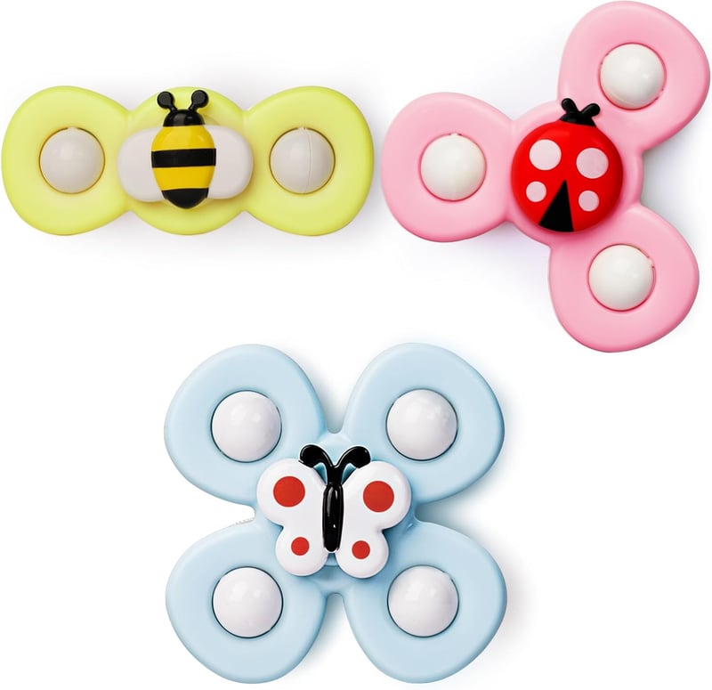 Suction Cup Rotating Fidget Sensory Bath Toy for Toddlers