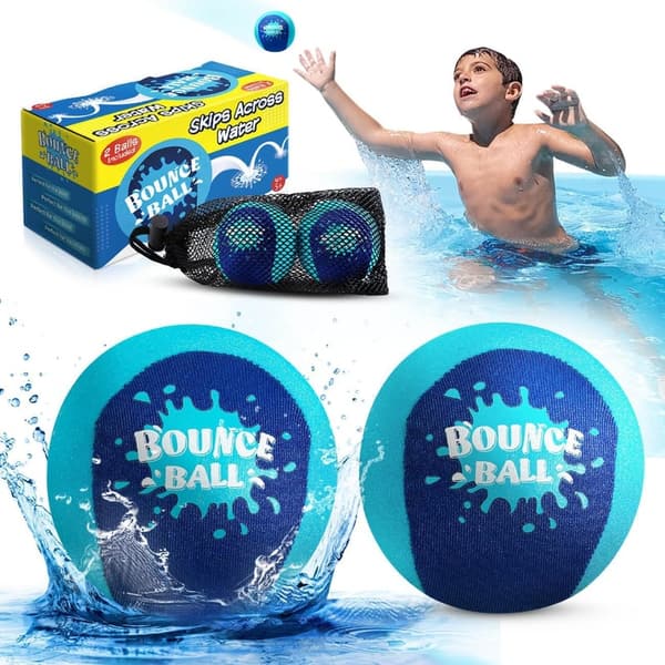Water Skipping Balls - 2-Pack Pool Toys for Kids
