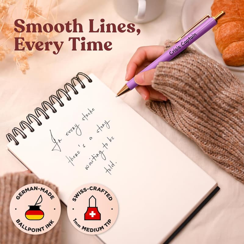 Boss Gift Set: 3pk Fancy Pens for Women with Funny Sayings