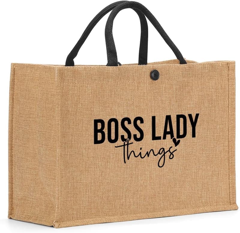Funny Burlap Tote Bag for Wine Lovers and Moms