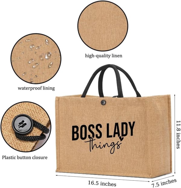 Funny Burlap Tote Bag for Wine Lovers and Moms