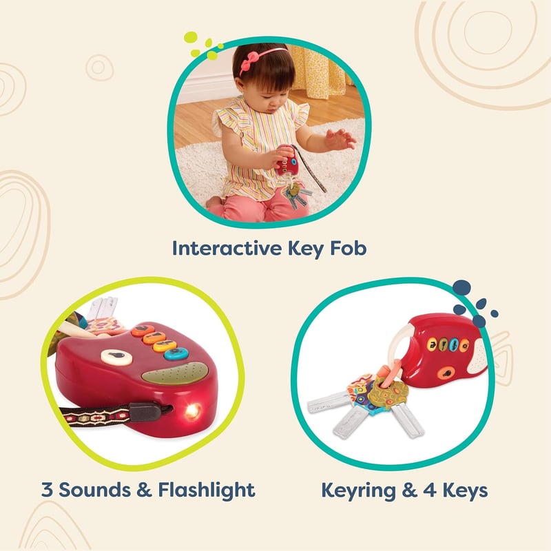 Interactive Toy Car Keys for Babies & Toddlers - Red