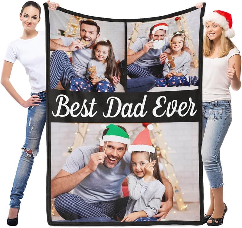 Personalized Photo Throw Blanket for Father's Day