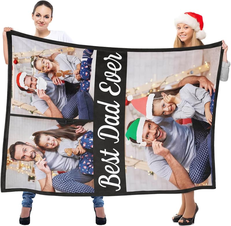 Personalized Photo Throw Blanket for Father's Day