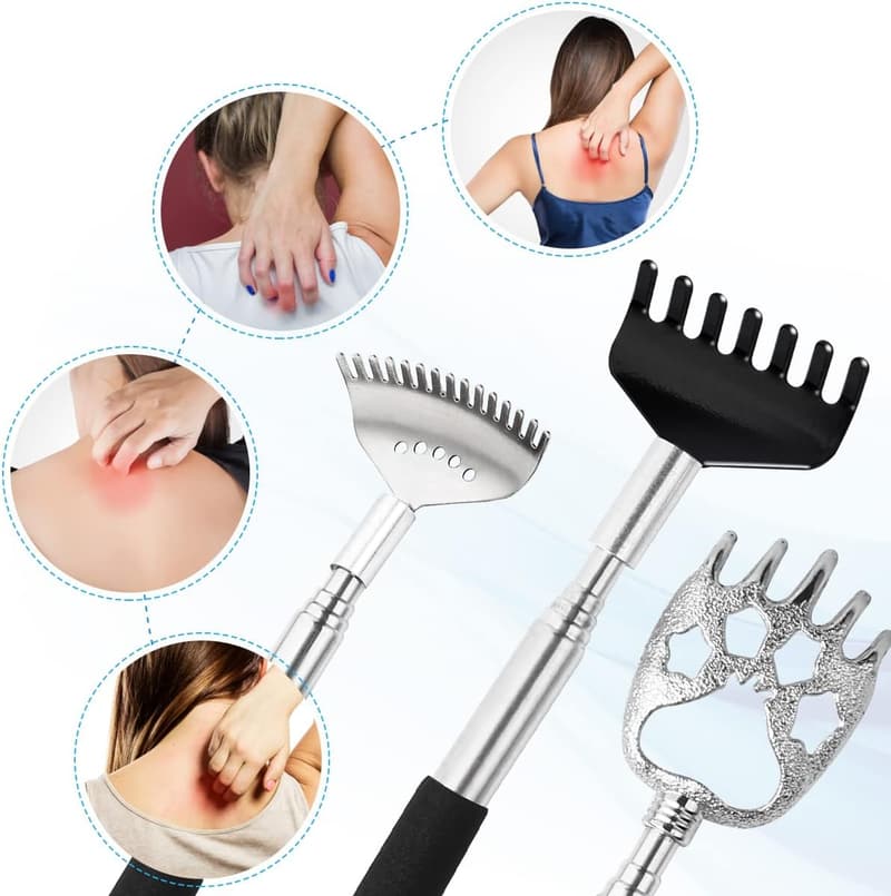 Telescoping Back Scratcher Set with Rubber Handles – 3 Pack