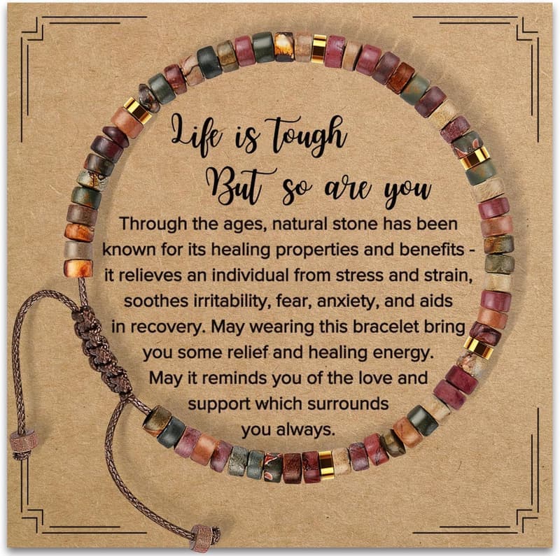 Get Well Soon Inspirational Bracelet for Women - Healing Natural Stones
