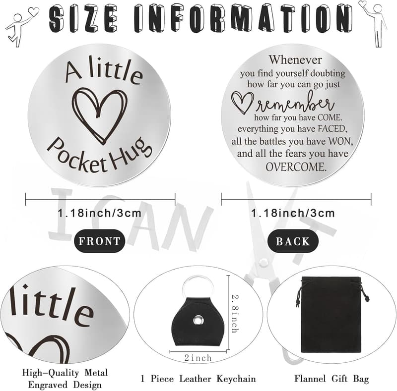Long Distance Relationship Pocket Hug Token Keychain