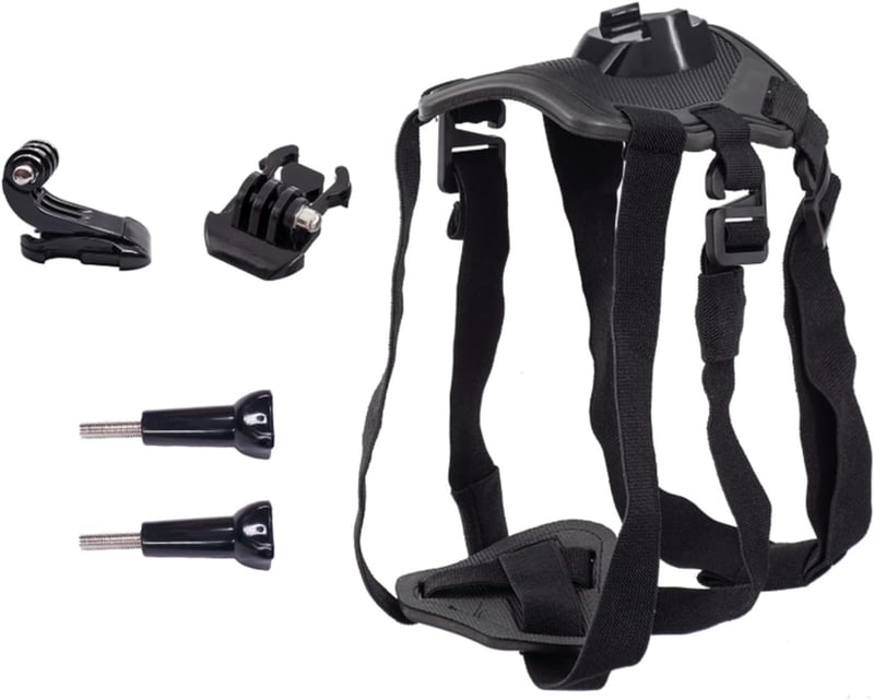 Adjustable Dog Harness with GoPro Mounting Base for All Sizes