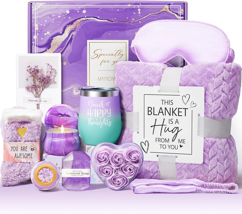 Lavender Spa Gift Basket for Women - Relaxation Care Package
