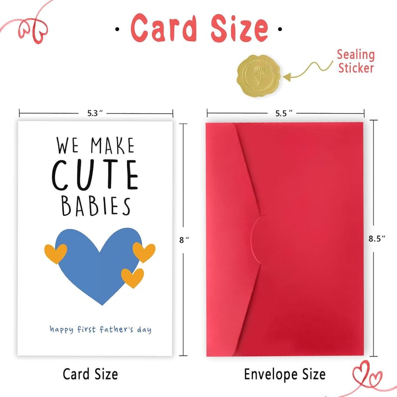 First Father's Day Card for New Dads - Cute Design