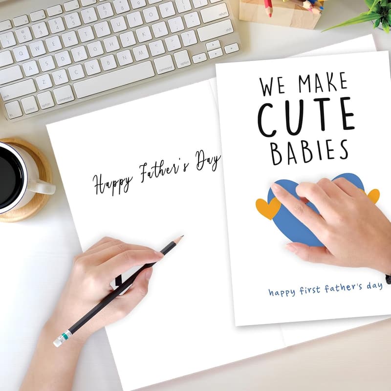 First Father's Day Card for New Dads - Cute Design