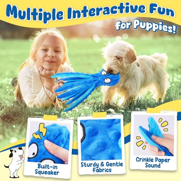 Interactive Plush Dog Toy Set for Small Puppies - 9-Pack