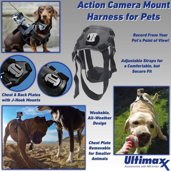 Pet Action Camera Mount Harness by Ultimaxx