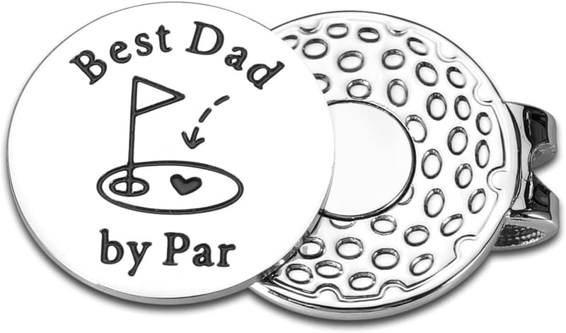 First Father's Day Golf Ball Marker Hat Clip Gift for Dad