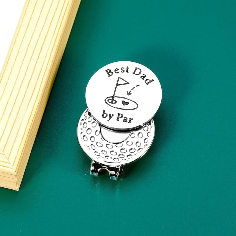 First Father's Day Golf Ball Marker Hat Clip Gift for Dad