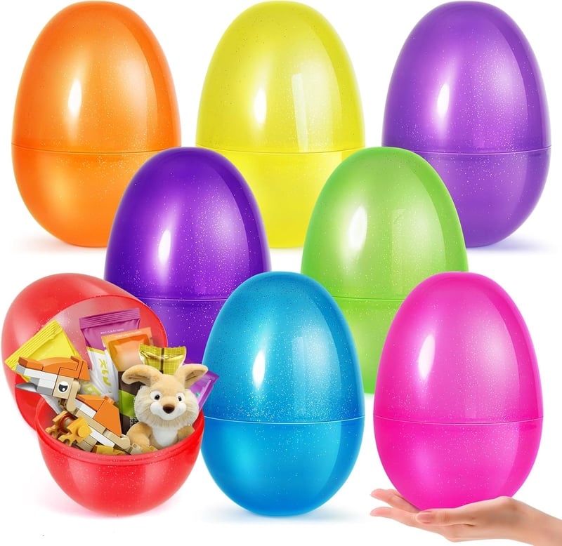 Jumbo 10-Inch Plastic Fillable Easter Eggs - Set of 8