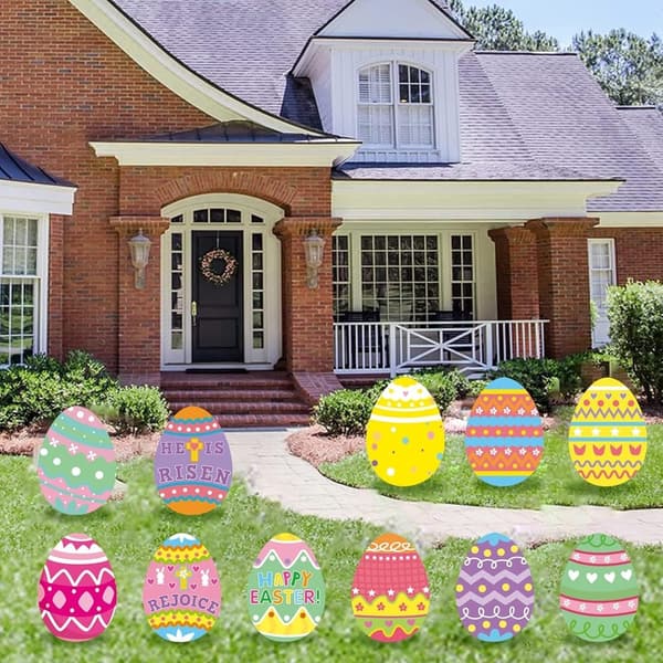Easter Egg Yard Signs - 11 Waterproof Outdoor Decorations