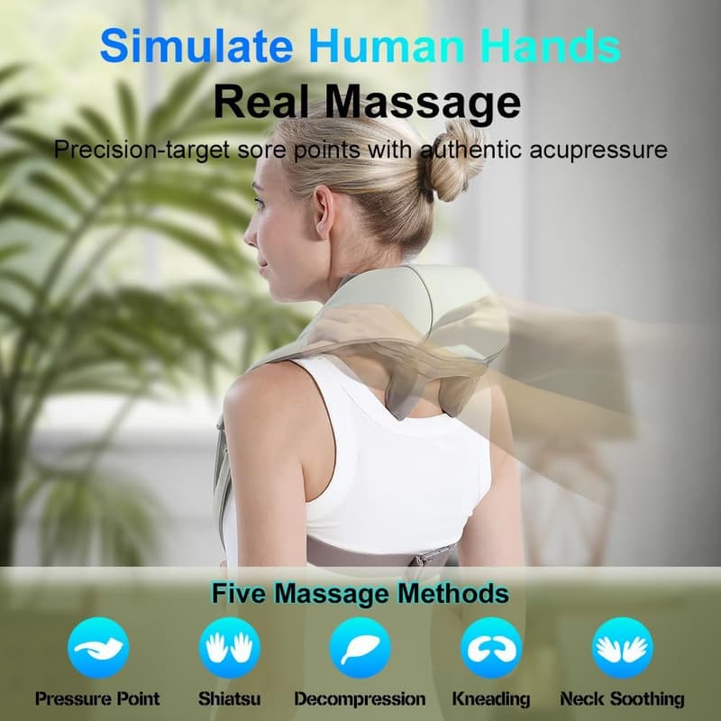 Rechargeable 6D Neck and Shoulder Massager for Pain Relief