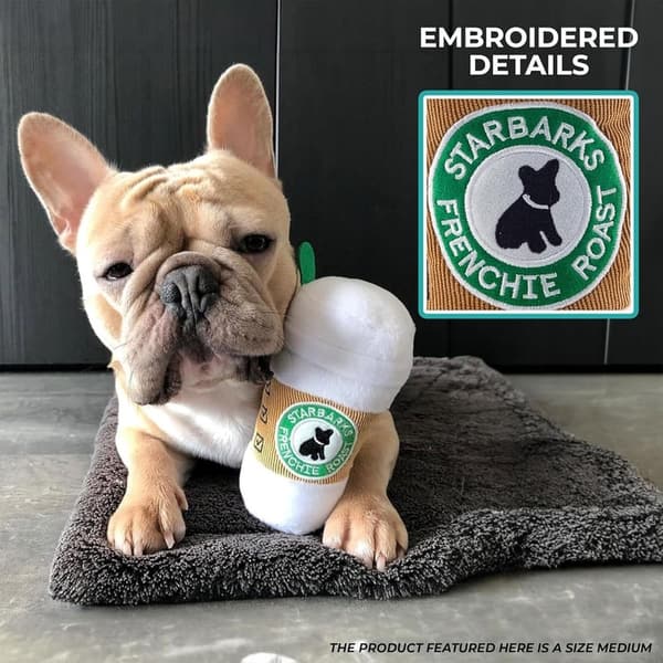 Plush Dog Toy Coffee Cup with Squeaker for Small Dogs