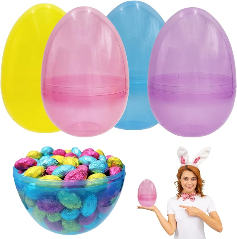 Easter 8-Inch Fillable Plastic Eggs - 2 Pack
