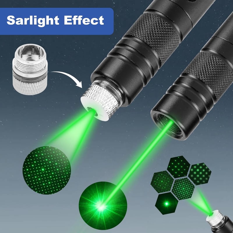 High-Power Green Laser Pointer - Rechargeable for Outdoor Use
