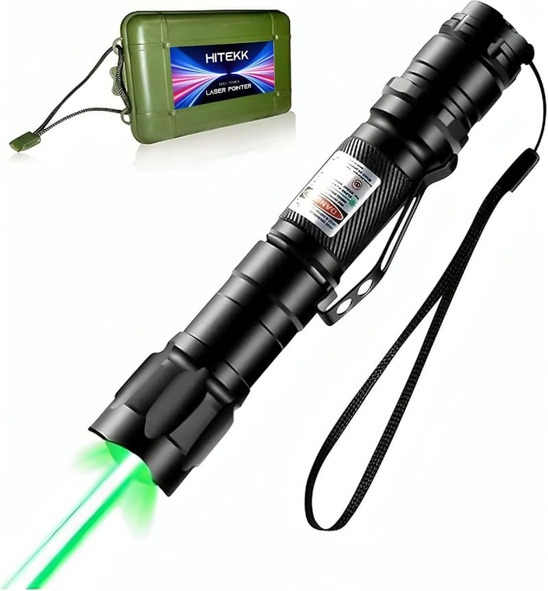 High-Power Rechargeable Green Laser Pointer with Carrying Case
