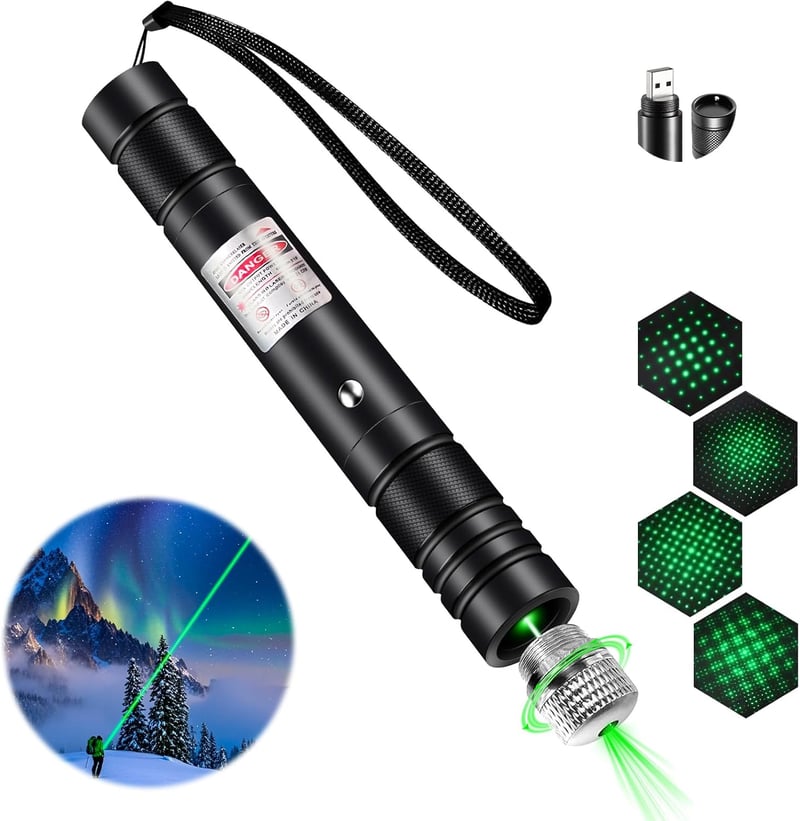 High Power Green Laser Pointer with USB Charging