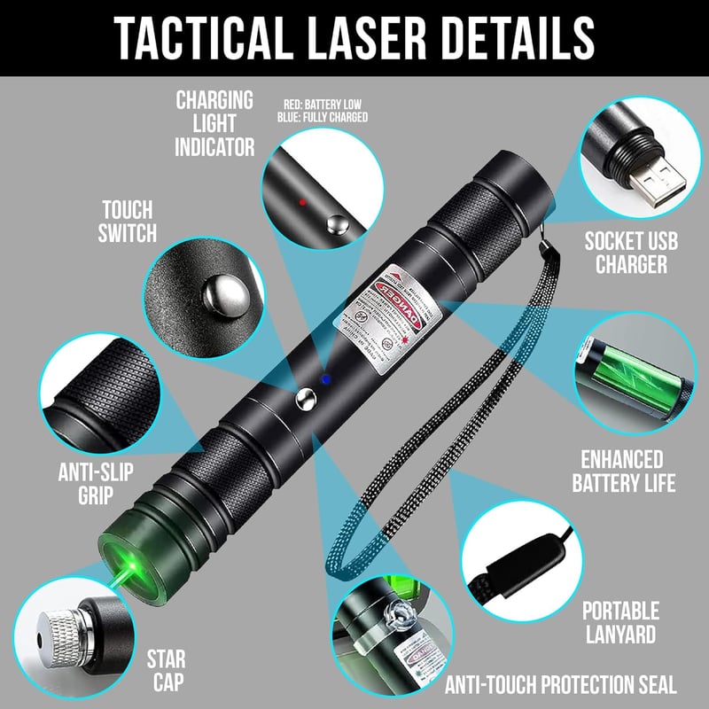 High-Power Rechargeable Green Laser Pointer