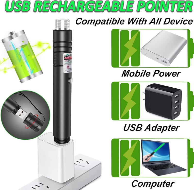 Rechargeable High-Power Green Laser Pointer for Presentations