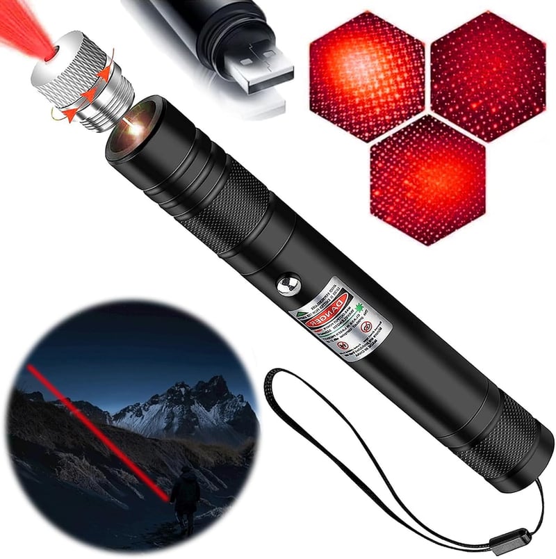 High-Power USB Rechargeable Red Laser Pointer for Hiking