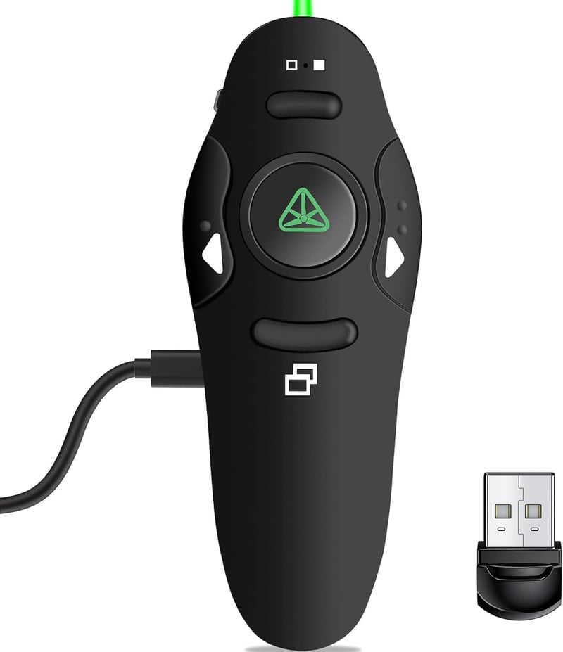 Wireless Presenter Remote with Green Laser Pointer for PPT