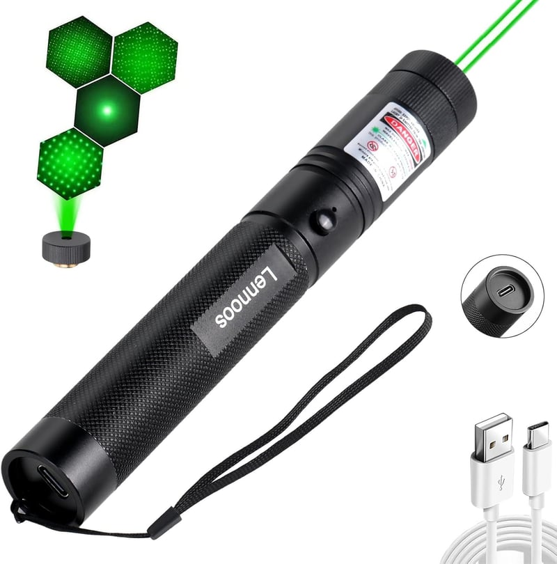 High Power USB-C Rechargeable Green Laser Pointer for Outdoor Use