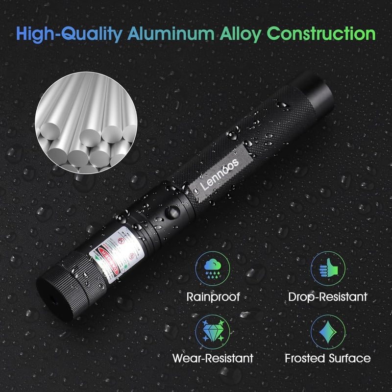 High Power USB-C Rechargeable Green Laser Pointer for Outdoor Use