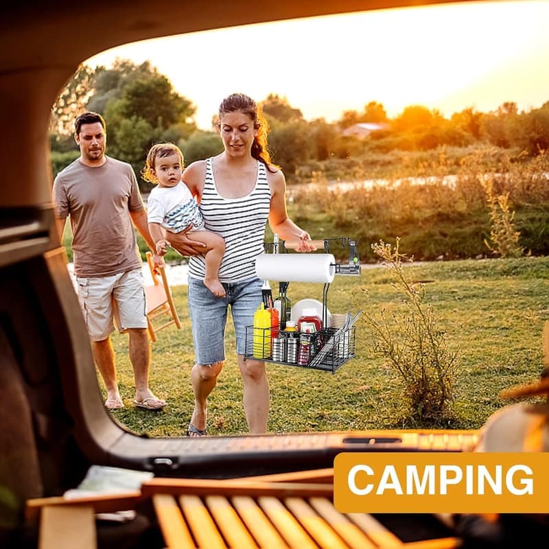 Outdoor Grill Caddy – BBQ Accessories for Camping and Tailgating