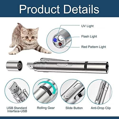 Rechargeable Laser Pointer Cat Toy with 7 Adjustable Wands