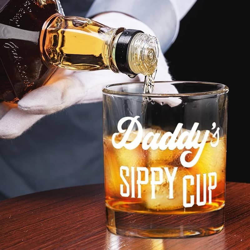 Father's Day Whiskey Glass in Wooden Box – Unique Dad Gift