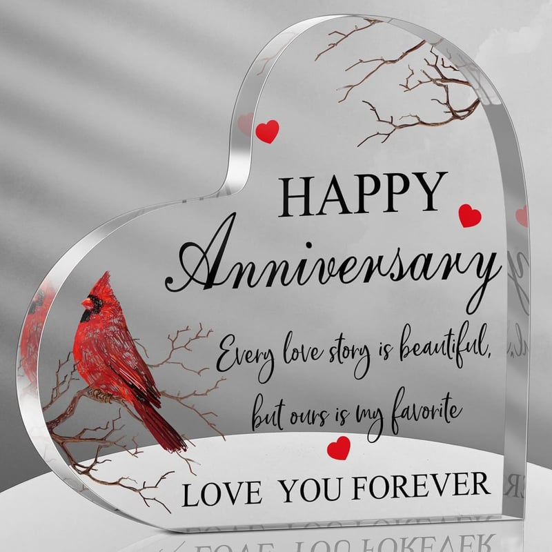 Anniversary Gift: Cardinal Acrylic Art for Couples