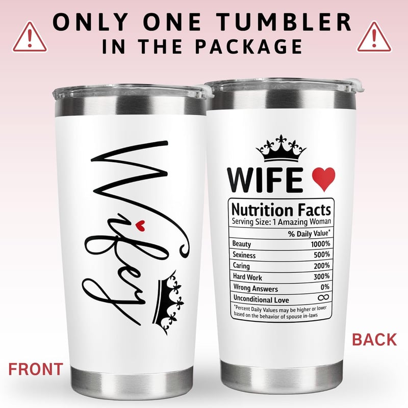 Wedding Anniversary Gift for Wife - 20 Oz White Love Tumbler