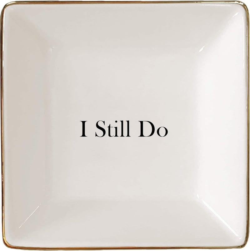 Anniversary Gift: Elegant Ceramic Jewelry Dish for Couples