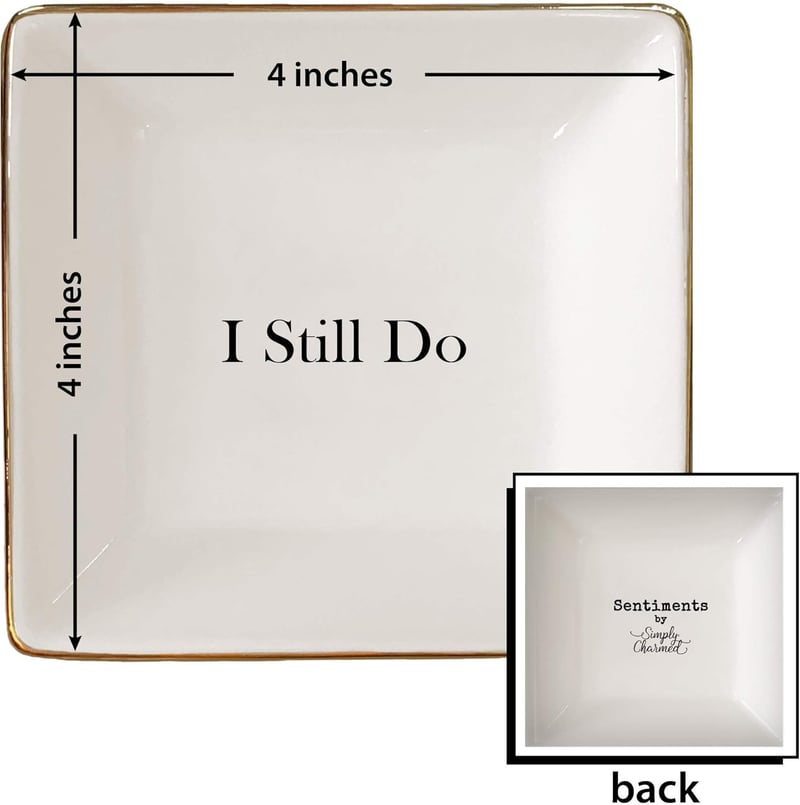 Anniversary Gift: Elegant Ceramic Jewelry Dish for Couples