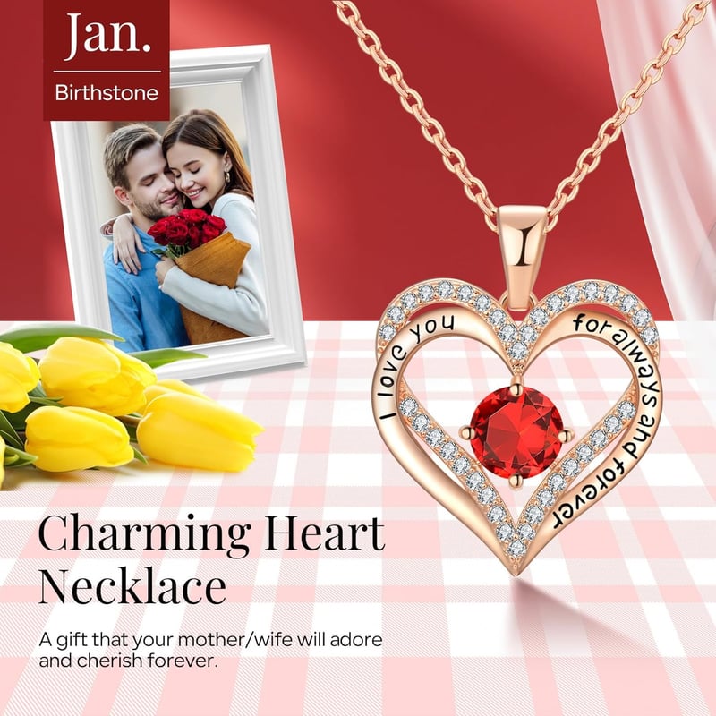 18K Rose Gold Necklace for Women's Birthday Gift