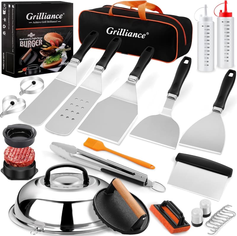 Griddle Accessories Kit for Outdoor BBQ - 27pcs Grill Tools Set