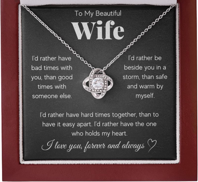 Birthday Gift for Wife | Soulmate Necklace with Message Card