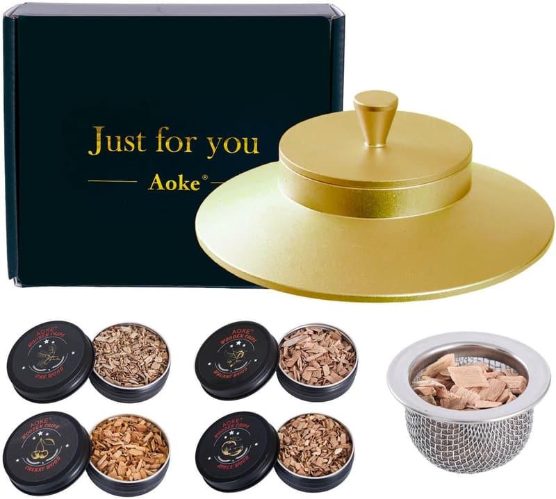 Whiskey Smoker Kit with 4 Wood Chip Flavors - Gift for Men