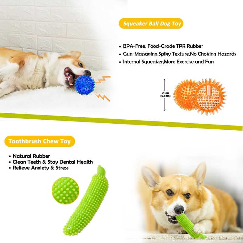 25-Pack Dog Chew Toys with Squeak Plush & Rope Toys
