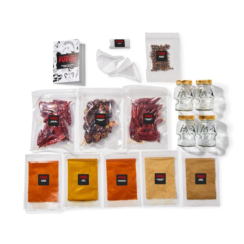 DIY Hot Sauce Set for Father's Day - Includes 4 Glass Jars & Recipe Book